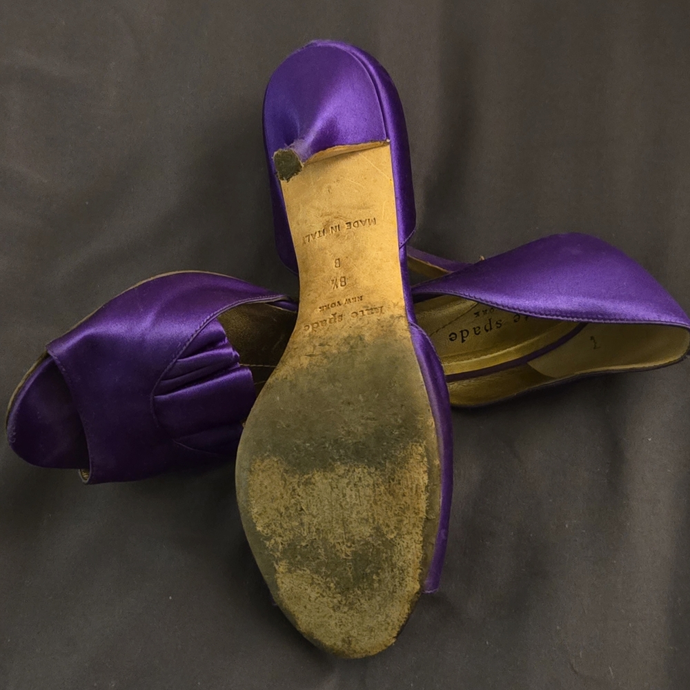 Kate Spade Purple Satin Heels - Picture 4 of 5